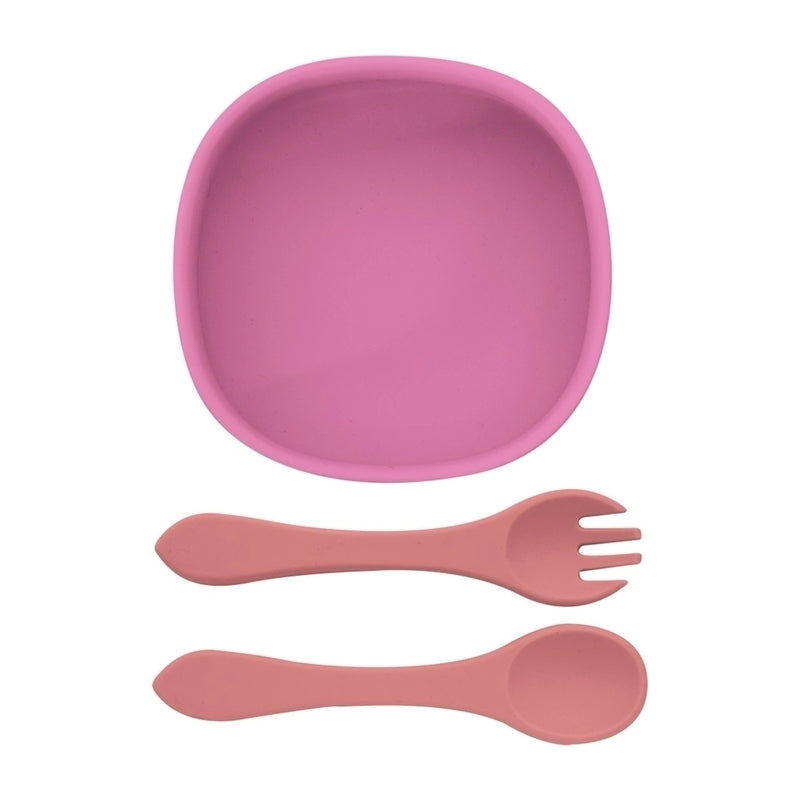 Conjunto Bowl c/ Garfo e Colher Rosa