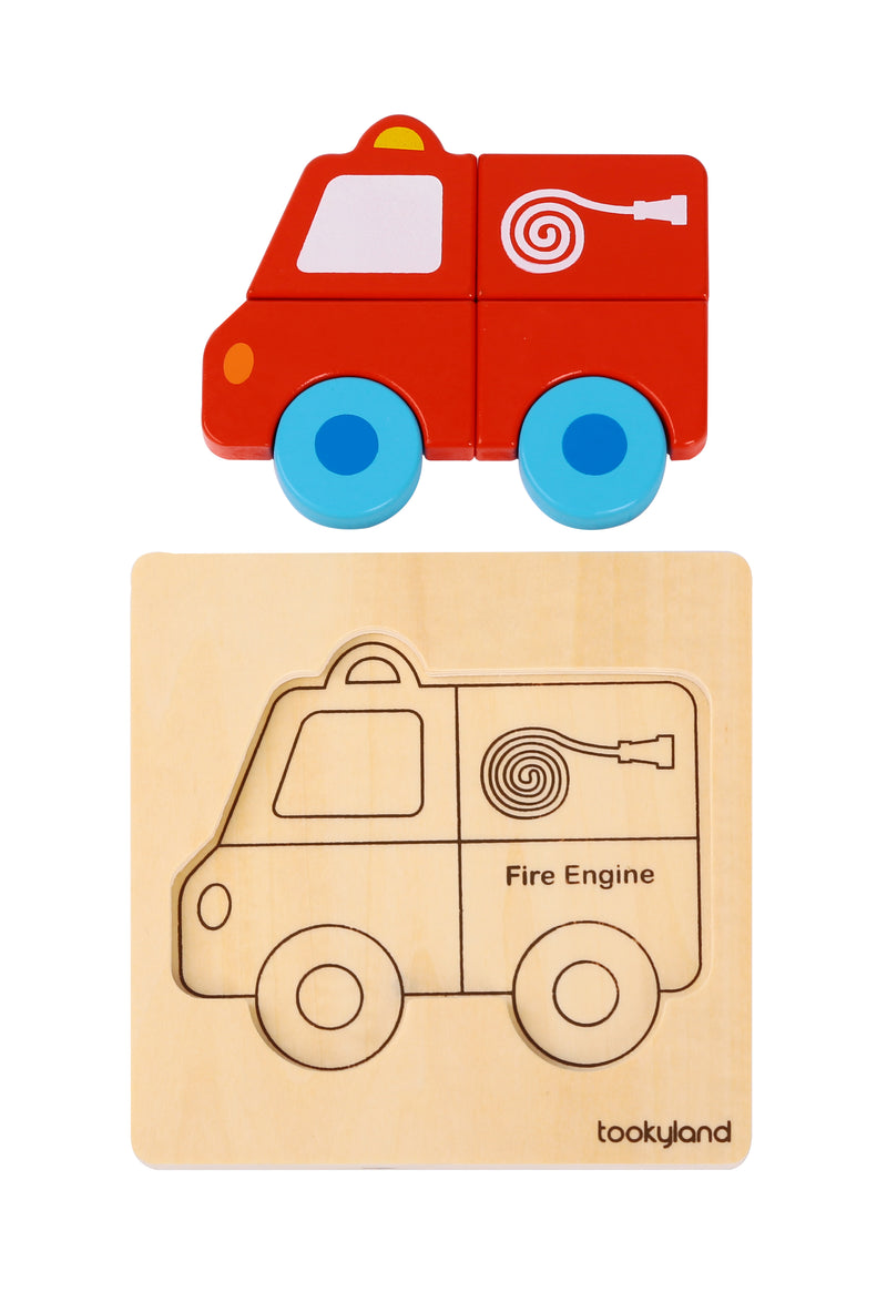 Mini Quebra Cabeça Transportes - 4 em 1