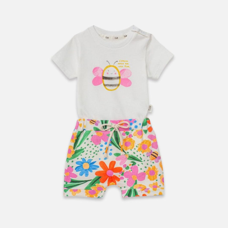 Conjunto Body e Short Flores