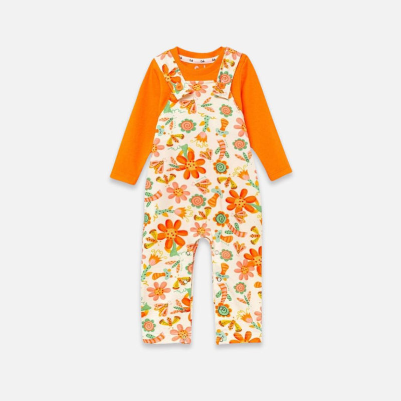 Conjunto Jardineira com Body Longo Mariposa