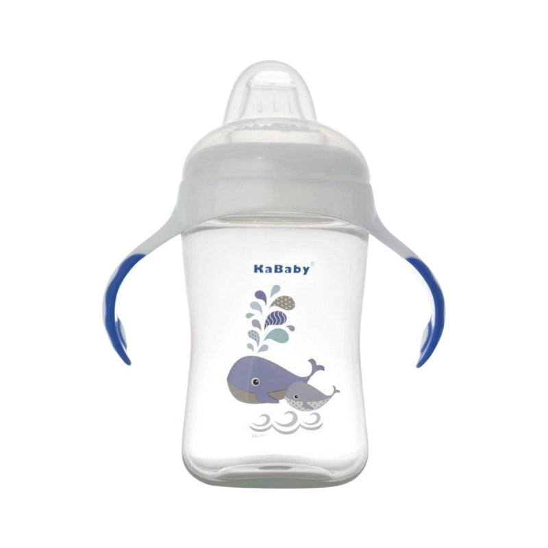 Copo 300ml Bico de Silicone com alcas Baleia Azul