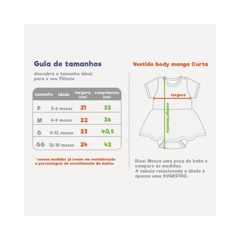 Vestido Body Bebe Estampa Flores